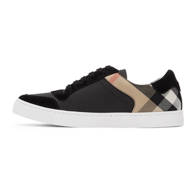 Shop Burberry Black Check Reeth Sneakers