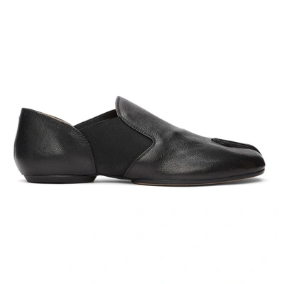 Shop Maison Margiela Black Elasticized Tabi Loafers In H8686 Black / Mastic
