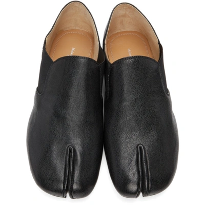 Shop Maison Margiela Black Elasticized Tabi Loafers In H8686 Black / Mastic