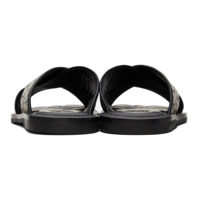 Shop Ferragamo Black & Beige Sion 3 Logo Sandals In Beige/nero