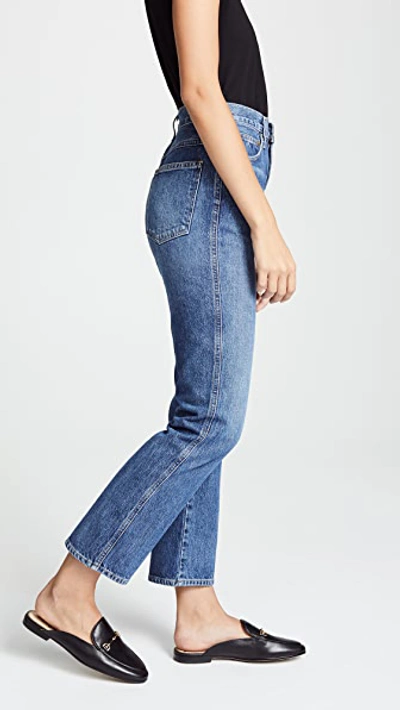 Shop Agolde Pinch Waist High Rise Kick Jeans Placebo