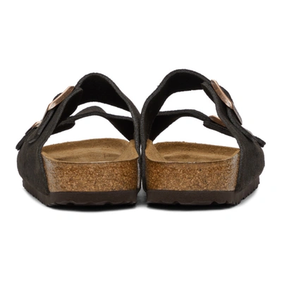 Shop Birkenstock Brown Suede Soft Footbed Arizona Sandals In Mocha