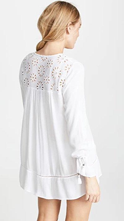 Shop Playa Lucila Eyelet Tunic Dress White