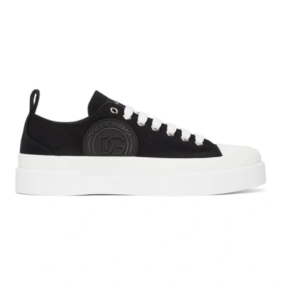 Shop Dolce & Gabbana Black & White Portofino Light Sneakers In 89697 Bianco/nero