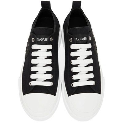 Shop Dolce & Gabbana Black & White Portofino Light Sneakers In 89697 Bianco/nero