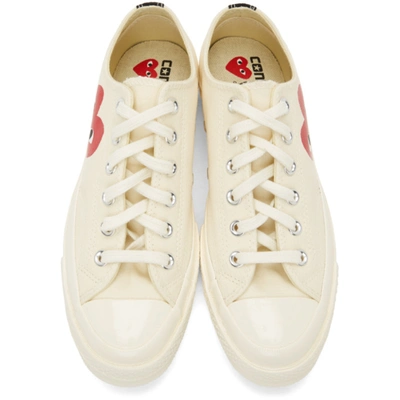 Shop Comme Des Garçons Play Off-white Converse Edition Half Heart Chuck 70 Low Sneakers In 2 Beige