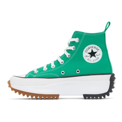Shop Converse Green Run Star Hike High Sneakers In Grn/wht/gum