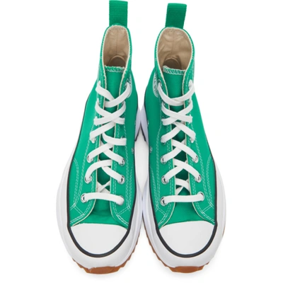 Shop Converse Green Run Star Hike High Sneakers In Grn/wht/gum