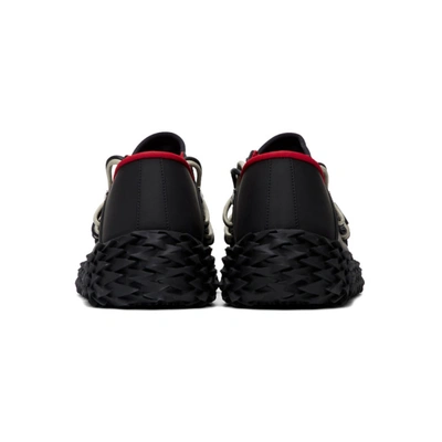 Shop Giuseppe Zanotti Black & Red Leather Urchin Sneakers