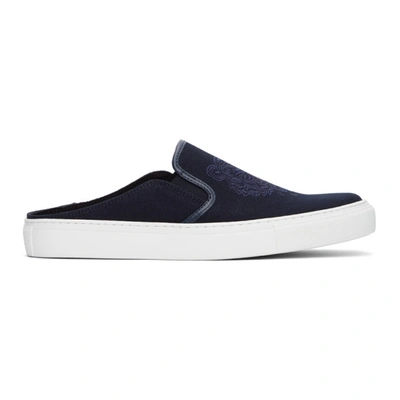 Shop Kenzo Navy Tiger K-skate Slip-on Sneakers In 76 Navy Blue