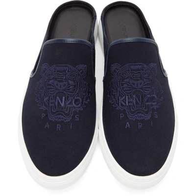 Shop Kenzo Navy Tiger K-skate Slip-on Sneakers In 76 Navy Blue