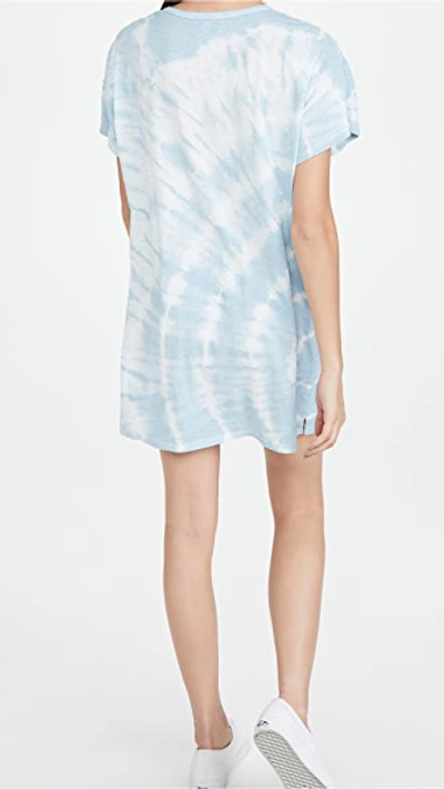 Shop Z Supply Launa Swirl Tie Dye Dress In Blue Agave