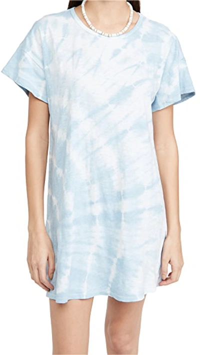 Shop Z Supply Launa Swirl Tie Dye Dress In Blue Agave