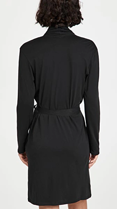 Skin Double-layer Pima Cotton-jersey Wrap Robe In Black