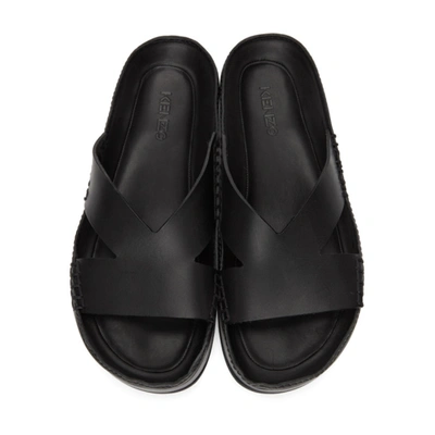 Shop Kenzo Black Opanka Sandals In 99 Black