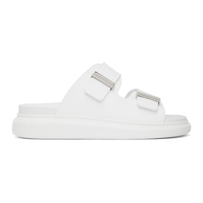 Shop Alexander Mcqueen White Hybrid Sandals In 9359 New Ivory/silve