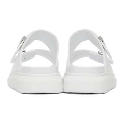 Shop Alexander Mcqueen White Hybrid Sandals In 9359 New Ivory/silve