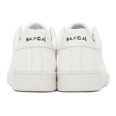 Shop Apc White Sacai Edition Julietta Minimal Sneakers In Aab White