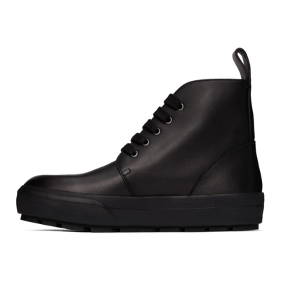 Shop Dries Van Noten Black Leather Lace-up Boots In 900 Black
