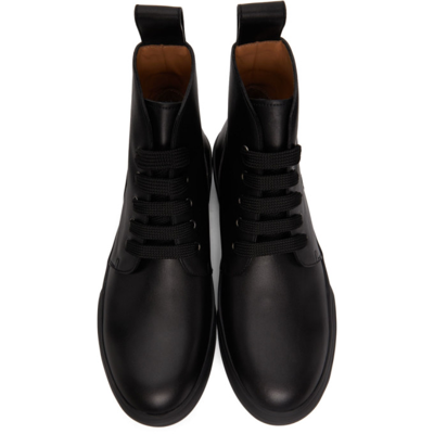 Shop Dries Van Noten Black Leather Lace-up Boots In 900 Black
