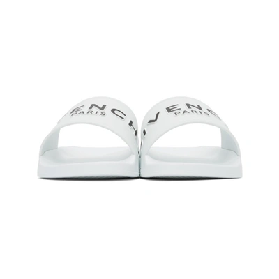 Shop Givenchy White Logo Flat Sandals In 100 White