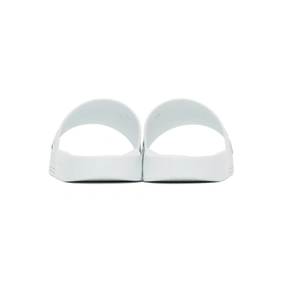 Shop Givenchy White Logo Flat Sandals In 100 White