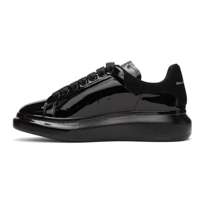 Shop Alexander Mcqueen Black Patent Oversized Sneakers In 1000 Black/black