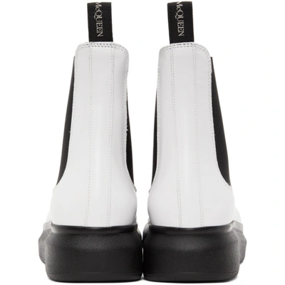 Shop Alexander Mcqueen White Hybrid Chelsea Boots In 9160 Ivory/blk/blk