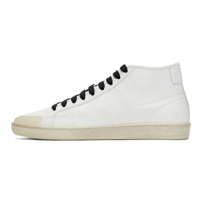 Shop Saint Laurent White Court Classic Sl/39 Mid Sneakers In 9225 Whtblk