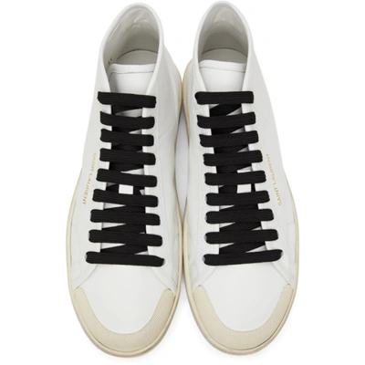 Shop Saint Laurent White Court Classic Sl/39 Mid Sneakers In 9225 Whtblk