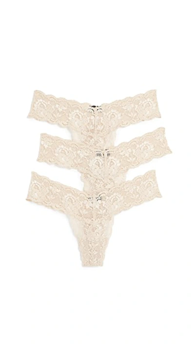 Shop Cosabella Never Say Never Cutie Low Rise Thong 3 Pack In Blush/blush/blush