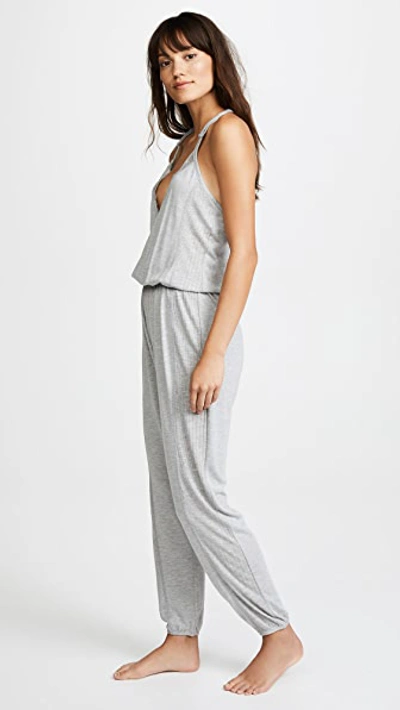 Shop Splendid Always Sleep Jumpsuit In Light Heather Grey