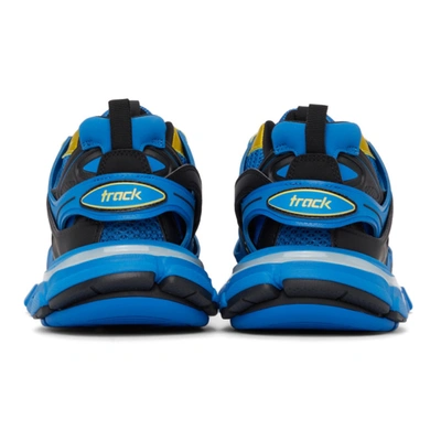 Shop Balenciaga Blue & Yellow Track Sneakers In 4072 Blue