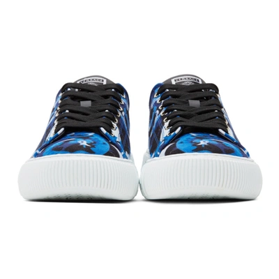 Shop Versace Blue Baroccoflage Greca Low-top Sneakers In 5u15p Blue