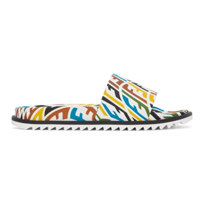 Shop Fendi Multicolor Ff Vertigo Slides In F1cpb Multi