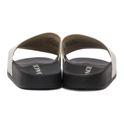 Coach Siganture Monogram Printed Slide Sandals In Chalk Black