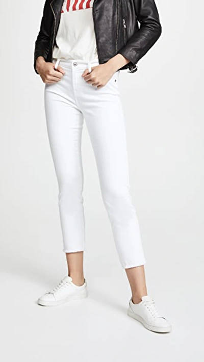 Shop 7 For All Mankind Roxanne Ankle Jeans With Raw Hem White 27