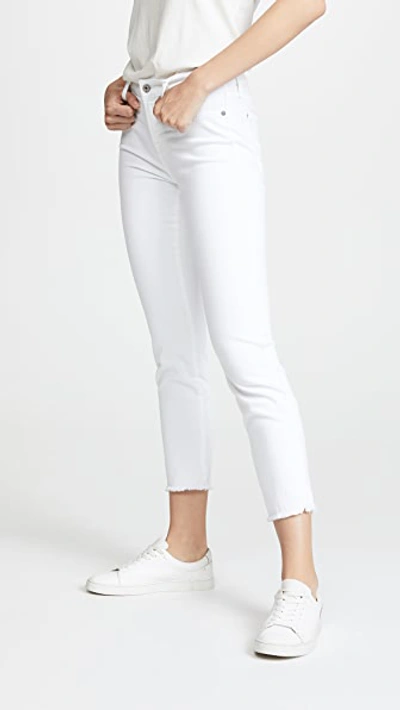 Shop 7 For All Mankind Roxanne Ankle Jeans With Raw Hem White 27