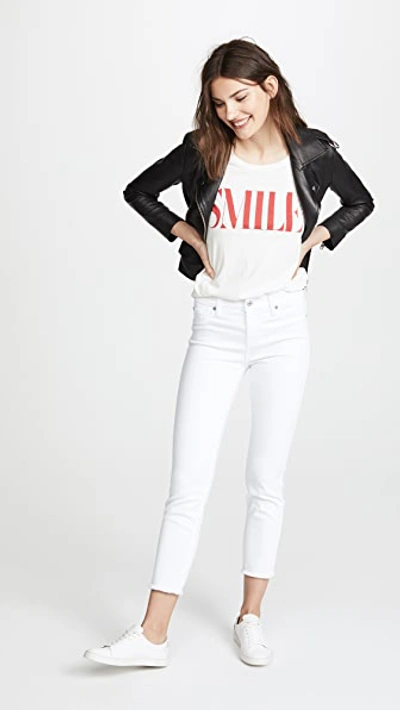 Shop 7 For All Mankind Roxanne Ankle Jeans With Raw Hem White 27
