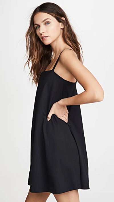 Susana Monaco Flared V-wire Tank Dress In Black