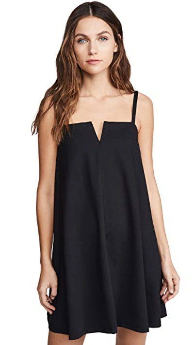Susana Monaco Flared V-wire Tank Dress In Black