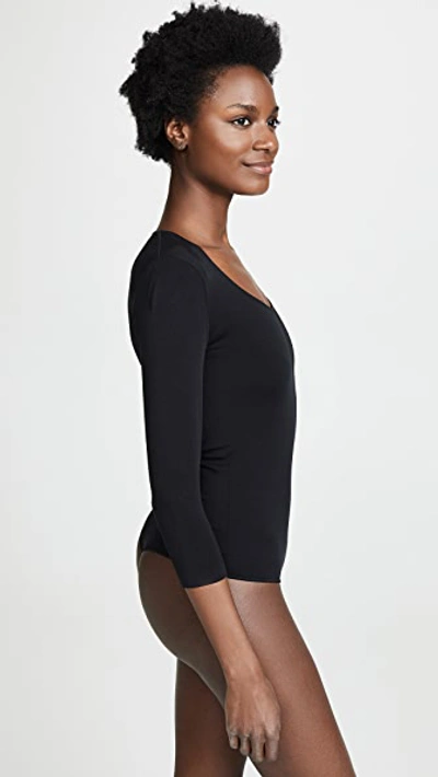 Shop Wolford Tokio Thong Bodysuit Black