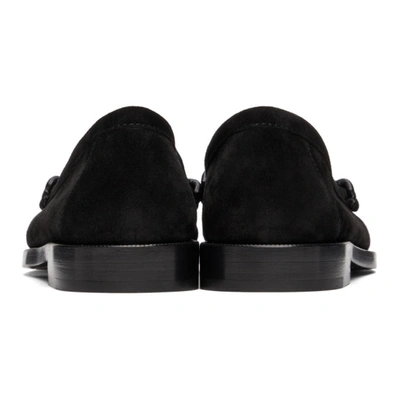 SAINT LAURENT 黑色 LE LOAFER MONOGRAM PENNY 绒面革乐福鞋