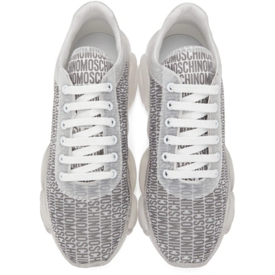 Shop Moschino White Lost & Found Sneakers In 10a Fantasy Color