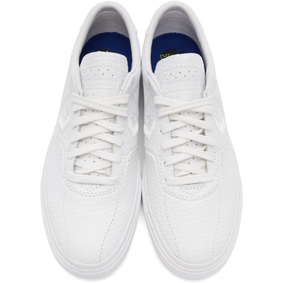 Shop Converse White Leather 'heart Of The City' Louie Lopez Pro Sneakers In Ox White/rush Blue