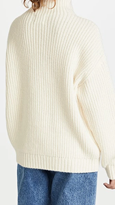 Anine Bing Sydney Alpaca Blend Turtleneck Sweater In Ivory