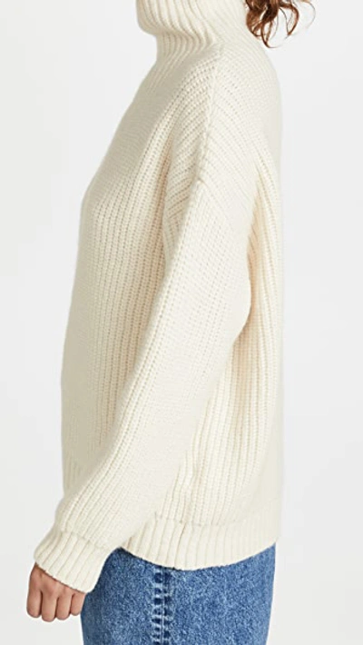 Anine Bing Sydney Alpaca Blend Turtleneck Sweater In Ivory