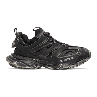 Shop Balenciaga Black Faded Track Sneakers In 1000 Black