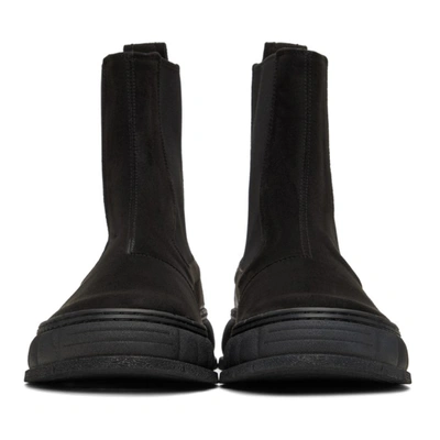 Shop Viron Black Waxed Faux-suede 1997 Chelsea Boots In 90 Black