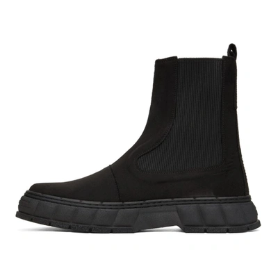 Shop Viron Black Waxed Faux-suede 1997 Chelsea Boots In 90 Black
